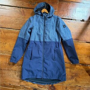 Lole Two-Tone Blue Hooded Rain Jacket